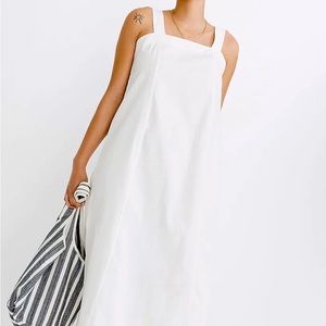 Madewell Linen-Cotton Princess Seamed Midi Dress